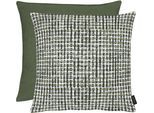Dekokissen APELT "Molly", grün, B:46cm L:46cm, Obermaterial: 100% Polyester, Dekokissen_Sitzkissen_Kissenhüllen, Dekokissen, Rückseite Uni Samt