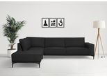 Ecksofa OTTO HOME "OLAND Flachgewebe L-Form, B: 289 cm, Skandi-Design", grau (anthrazit), B:289cm H:85cm T:210cm, 100% Polyester, Sofas, Ecksofa, Struktur, Flachgewebe, Luxus-Microfaser, Boucle