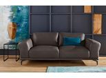 2,5-Sitzer W.SCHILLIG "montanaa elegant und edel, bequem, Federkernunterfederung", braun (braun z59), B:212cm H:78cm T:94cm, Sofas, 2 5-Sitzer, mit Metallfüßen in Schwarz pulverbeschichtet, Breite 212 cm