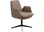Drehstuhl K+W KOMFORT & WOHNEN "Cube", braun (wüste 76, schwarz), B:63cm H:84cm T:65cm, Stühle, Drehstuhl, Rückholfunktion, Untergestell schwarz