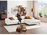 Ecksofa W.SCHILLIG "Piedroo, Designsofa mit tollem Sitzkomfort, elegant und bequem, L-Form", weiß (weiß z59), B:303cm H:70cm T:193cm, Longlife Xtra-Leder Z59: Glattleder mit modischer Prägung. Hautstärke 0, 9 - 1, 1 mm, Sofas, Ecksofa, Kopfteilverstellung, wahlweise mit Sitztiefenverstellung, Breite 303cm