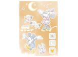 Wandtattoo KOMAR "Mickey Counting Sheeps - Größe 50 x 70 cm", gelb (gelb, weiß), B:50cm H:70cm, Folie, Wandtattoos, Wandtattoo, selbstklebend, Wandsticker, Kinderzimmer