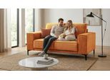 2-Sitzer OTTO HOME "OLAND Chenille, Sofa, B: 164 cm, Skandi-Design", orange (brick), B:164cm H:85cm T:83cm, 100% Polyester, Sofas, 2-Sitzer, 164 cm, Wellenunterfederung, Skandi-Design, Metallfüße