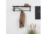 Garderobenhalter SPINDER DESIGN "Bergum", schwarz, B:78,5cm H:23cm T:29cm, Metall, Garderobenhalter, Garderobenhalter, Metall, Breite 78,5 cm