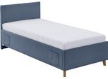 Kinderbett MEISE.MÖBEL "COOL", blau (ocean, ocean), B:130cm L:210cm, Betten, Kinderbett, Polsterbett wahlweise mit Bettkasten, Jugendbett inkl. USB-Anschluss