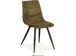 Esszimmerstuhl OMG DESIGN "Crazy", olive, schwarz, olive, B:46cm H:87cm T:65cm, Polyester, Stühle, Esszimmerstuhl, Esszimmerstuhl, pflegeleichter Bezug, mit Handgriff
