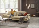 Ecksofa W.SCHILLIG "enjoy&MORE, Designsofa, elegant und bequem, L-Form", beige (sahara s37), B:294cm H:87cm T:185cm, Chenille-Flachgewebe R66 (85% Polyester, 15% Nylon);Longlife Xtra-Leder Z59: Glattleder mit modischer Prägung. Hautstärke 0, 9 - 1, 1 mm;Stoff S37 (100% Polyester), Sofas, Ecksofa, Sitztiefenverstellung, Füße schwarz pulverbeschichtet, Breite 294 cm