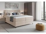 Boxspringbett HOME AFFAIRE "Ilona, Doppelbett, Polsterbett, Federkernbett, Komforbett, 160, 180 cm", beige, B:186cm L:213cm, 100% PES, Komplettbetten, Boxspringbett, inkl. Topper, zwei Bettkästen, Taschen-Federkernmatratze, Härtegrad 3
