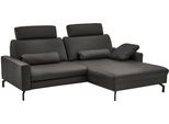 Ecksofa DIE PLANBAR "PN-EM20028 L-Form mit Kopfstützen", schwarz, B:248cm H:114cm T:179cm, Sofas, Ecksofa, wahlweise mit motorischem Canape