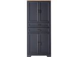 Aktenschrank INNOSTYLE, grau (graphit, absetzung artisan eiche), B:86cm H:204cm T:38cm, ABS-Kunststoff, Dekorfolie, FSC-zertifizierter Holzwerkstoff, Hartfaserplatte, Kunststoff, Schränke, Aktenschrank