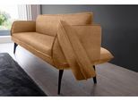 Essbank K+W KOMFORT & WOHNEN "Drive Polsterbank", gelb (cinnamon 71), B:218cm H:91cm T:66cm, Cloud: Nappaleder pigmentiert, Glattleder, 0, 9/1, 1mm, elegantes Leder mit Wolkung und weichen Griff; 775: Flachgewebe, 100% Polyester, Sitzbänke, Essbank, mit Seitenteilverstellung, wahlweise in 218 oder 238 cm Breite