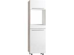 Backofen/Kühlumbauschrank OPTIFIT "Bern", weiß (weiß hochglanz, akaziefarben), B:60cm H:211,8cm T:58,4cm, Schränke, Backofen/Kühlumbauschrank, 60 cm breit, 212 cm hoch, mit höhenverstellbaren Stellfüßen