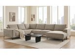 Wohnlandschaft OTTO HOME "OLAND Bouclé U-Form, XXL, B: 342 cm, Skandi-Design", beige, B:342cm H:85cm T:260cm, 100% Polyester, Sofas, Wohnlandschaft, Skandi-Design in Struktur, Flachgewebe, Luxus-Microfaser, Boucle