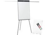 Flipchart Legamaster Sketch Pro, magnetische Tafel, höhenverstellbar, 2 Seitenarme, Dreibein-Fuß, inkl. Starterset, B 680 x H 1050 mm, schwarz-weiß