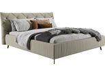 Polsterbett HOME AFFAIRE "Elloree, in 4 Breiten bis 200cm, auch in Leder", silber (silberfarben), B:176cm H:143cm L:254cm, 100% Polyester, Betten, Polsterbett, Kopfteilhöhe 105 cm, belastbar bis 280 kg, auch in Überlänge 220cm