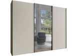 Schwebetürenschrank WIEMANN "Monaco", braun (bianco, eiche, nachbildung), B:278,9cm H:236cm T:67cm, Holzwerkstoff, Kristallglas, Schränke, Schwebetürenschrank, hochwertige Beschläge