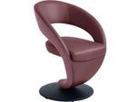 Esszimmerstuhl K+W KOMFORT & WOHNEN "Wave, Drehstuhl, Polsterstuhl", rot (carbernet 15, rose 90, schwarz), B:62cm H:86cm T:61cm, Stühle, Esszimmerstuhl, Design-Drehstuhl, Drehteller in Metall schwarz, Farbkombination