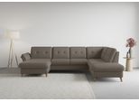 Wohnlandschaft SIT & MORE "Göteborg", braun (savannah), B:327cm H:90cm T:226cm, Sofas, Wohnlandschaft, inkl. Sitztiefenverstellung, wahlweise mit Bettfunktion & Bettkasten