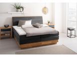 Boxspringbett OTTO HOME "Jenna", grau (ferro), B:204cm L:216cm, Komplettbetten, Boxspringbett, ohne LED-Beleuchtung, mit zertifizierten, recycelten Bezugsstoffen
