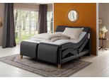 Boxspringbett HOME AFFAIRE "Messina2", schwarz, B:166cm L:240cm, Holzwerkstoff, Kunstleder, Massivholz, Komplettbetten, Boxspringbett, Liegekomfort elektrisch Verstellbar