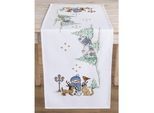 Stickläufer "Schneemann & Tiere"