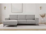 Ecksofa OTTO HOME "OLAND Cord L-Form, B: 280 cm, Skandi-Design", light grau, B:280cm H:85cm T:152cm, 92%PES 8%NY, Sofas, Ecksofa, L-Form, 280 cm, Wellenunterfederung, Skandi-Design, Metallfüße