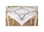 Stickmitteldecke "Lavendel-Herz"