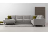 Wohnlandschaft OTTO HOME "OLAND Struktur fein U-Form, XXL, B: 342 cm, Skandi-Design", grau (light grau), B:342cm H:85cm T:260cm, 100% Polyester, Sofas, Wohnlandschaft, Skandi-Design in Struktur, Flachgewebe, Luxus-Microfaser, Boucle