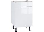 Spülenschrank OPTIFIT "Tara", weiß (weiß glanz), B:50cm H:87cm T:58,4cm, Schränke, Spülenschrank, Breite 50 cm