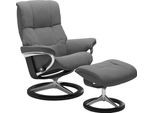 Fußhocker STRESSLESS "Mayfair", grau (dunkelgrau dinamica), B:55cm H:41cm T:39cm, Leder BATICK: BATICK ist ein leicht korrigiertes, durchgefärbtes und genarbtes Möbelleder, bei dem die meisten Unebenheiten und Spuren in der Regel entfernt wurden.;Leder PALOMA: PALOMA ist ein durchgefärbtes Semianilin-Möbelleder mit natürlicher Narbung.;ROHLEDER Stoff Q2 FARON: Ein fester zuverlässiger Bouclé mit e