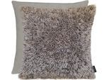 Dekokissen APELT "Missouri", braun, B:46cm L:46cm, Obermaterial: 100% Polyester, Dekokissen_Sitzkissen_Kissenhüllen, Dekokissen, Rückseite Uni Samt
