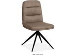 Esszimmerstuhl OMG DESIGN "Giza", taupe, schwarz, taupe, B:48cm H:88cm T:63cm, Polyester, Stühle, Esszimmerstuhl, Drehstuhl mit auto-return, pflegeleichter Bezug