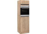 Backofen/Kühlumbauschrank OPTIFIT "Roth", braun (wildeichefarben, wildeichefarben), B:60cm H:206,8cm T:57,1cm, Schränke, Backofen/Kühlumbauschrank, Breite 60 cm