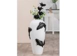 Bodenvase CASABLANCA BY GILDE "Vase "Koi", weiß, B:35cm H:73cm T:35cm, Vasen, Bodenvase