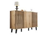 Flieks Sideboard, Natur, Holzwerkstoff, 40x95x150 cm, Wohnzimmer, Kommoden & Sideboards, Sideboards