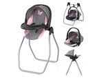 Puppen Autositz BAYER "4in1 Puppen-Autositz mit Wippe, rosa", rosa (grau, rosa), Puppenausstattungen, KinderB:49,5cm H:73cm T:40cm, Puppen Autositz, Puppenhochstuhl, -bett, -schaukel oder -trage, B:49,5cm H:73cm T:40cm