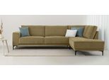 Ecksofa OTTO HOME "OLAND Struktur fein L-Form, B: 289 cm, Skandi-Design", grün (olive), B:289cm H:85cm T:210cm, 100% Polyester, Sofas, Ecksofa, Struktur, Flachgewebe, Luxus-Microfaser, Boucle