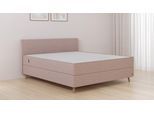 BRUNO Boxspringbett Premium 240x200cm in Blush Rosa | Matratzen-Härtegrad: Links H2 / Rechts H3 | mehrfach ausgezeichnet in Design & Qualität