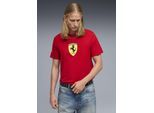 T-Shirt PUMA "FERRARI COLORED SHIELD TEE", Herren, Gr. XXL, rot (rosso corsa), Jersey, Obermaterial: 100% Baumwolle, unifarben, regular fit normal, Rundhals, Shirts T-Shirt, Regular Fit, Kurzarm, für Motorsport-Fans, Rundhalsausschnitt