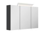 Mid.you , Graphitfarben , Glas , 6 Fächer , 120x62.5x17 cm , Soft-Close-System, hängend ,