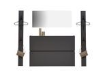 Voleo Garderobe, Graphit, Holzwerkstoff, 4-teilig, 200x200x22 cm, Garderobe, Garderoben-Sets & Serien, Garderoben-Sets