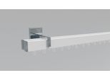 Gardinenstange INDEKO "Bern", weiß (weiß, chromfarben), L:280cm, Aluminium, Gardinenstangen, Gardinenstange, Innenlauf Komplett-Set inkl. Gleitern und Montagematerial