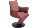 Esszimmerstuhl K+W KOMFORT & WOHNEN "Drive, Drehstuhl", rosa (coral 90, drehteller in metall schwarz struktur), B:61cm H:94cm T:63cm, 775: Flachgewebe, 100% Polyester, Stühle, Esszimmerstuhl, Sessel mit federnder Sitzschale, Drehteller in Metall schwarz Struktur