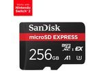 SANDISK Speicherkarte "microSDXC Express funktioniert mit Nintendo Switch 2", schwarz, 256 GB, Speicherkarten, Speicherkarte
