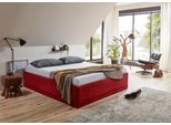 Polsterbett "Texel", rot (bordeaux, rot), B:166cm H:34cm L:206cm, Bezug Bett: Veloursstoff 100% Polyester oder Microfaser (100% Polyester);Bonnell-Federkernmatratze: 51% Polypropylen, 39% Polyester und 10% Baumwolle;Kaltschaummatratze: 100% Polyester, Bezug abnehm- und waschbar bis 60C;Kissenbezug: 100% Polyester, Füllung : 100% Polyester (Hohlfaser), WESTFALIA SCHLAFKOMFORT, Betten, Polsterbett,