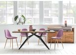 Esstisch SIT "Toronto Massivholz mit Baumkante & extravagantem Metallgestell", gelb (mango), B:240cm, Tische, Esstisch, Speisetisch Baumkante wie gewachsen & extravagantes Metallgestell