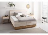 Boxspringbett OTTO HOME "Jenna", beige (sabbia), B:184cm L:216cm, Komplettbetten, Boxspringbett, ohne LED-Beleuchtung, mit zertifizierten, recycelten Bezugsstoffen