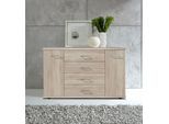 Kombikommode WIEMANN "Bern", braun (eiche, sägerau dekor), B:149cm H:86cm T:42cm, Holzwerkstoff, Sideboards, Kombikommode, vormontiert
