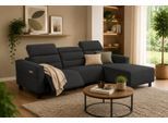 Ecksofa OTTO HOME "CARPARI Webstoff,L-Form,224 cm, man./elektr. Relaxfunktion", grau (anthrazit), B:263cm H:97cm T:179cm, Sofas, Ecksofa, (USB A/C), sowie Kopfteilverstellung