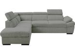 Ecksofa EXXPO - SOFA FASHION, grau, B:270cm H:78cm T:207cm, Sofas, Ecksofa, inkl. Kopf- und Armteilverstellung, wahlweise mit Bettfunktion